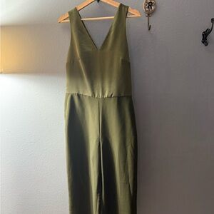 Banana Republic Olive Green V-Neck Jumpsuit